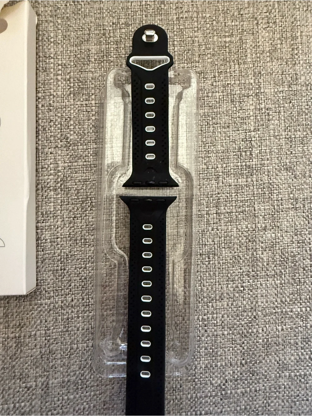 Solace-Adjustable Silicone Geo Band for Apple Watch in Black/White -fits 38/40/4